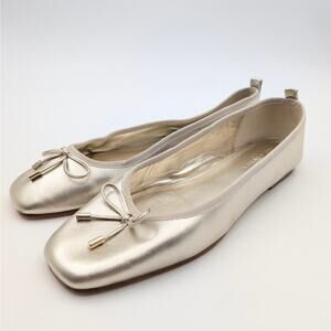 Marc Fisher Ubet Slip On Ballet Flats Women's Metallic Gold Size US11M EU42
